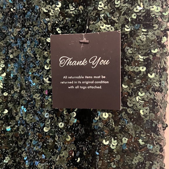 Soieblu Alexa Green sequin long sleeved midi dress size medium - Picture 4 of 6